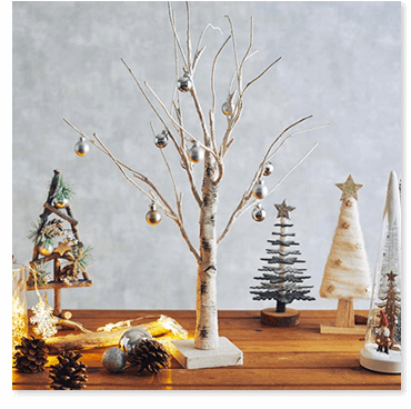クリスマス ホワイトブランチ ライトツリースタンド（60cm）
