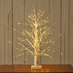 クリスマス 卓上LEDホワイトバーチツリー 