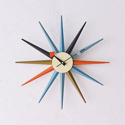 George Nelson by Verichron ウォールクロック/Classic Wooden Sunburst Clock